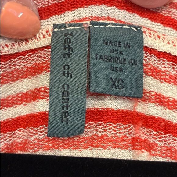 ANTHROPOLOGIE LEFT OF CENTER Long Sleeve Stripe Shirt Red Women’s Size XS - Picture 4 of 4